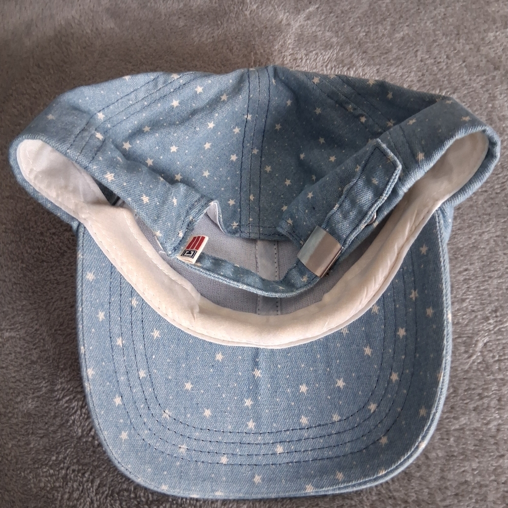 Chaps Blue Star Print Cap OS Adjustable Sliding Strapback Hat - Picture 3 of 5